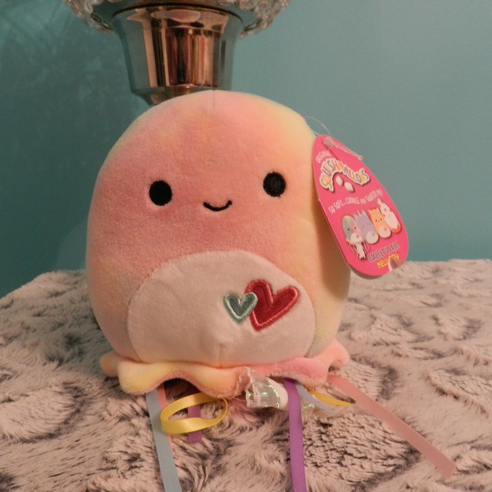 NWT Squishmallows 2021 5" Janet the Tie Dye Valentine's Day Jellyfish